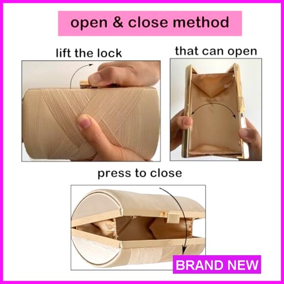 Elegant Evening Clutch with Tassel Removable Chain Straps Formal Wedding Party